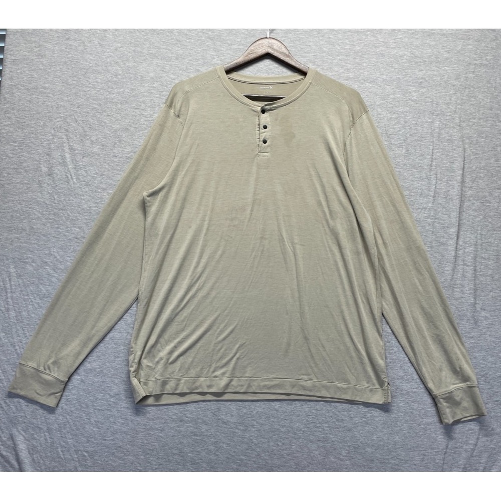 Old Navy Active Beyond 4 Way Stretch Henley Shirt Men Large Olive Green Athletic